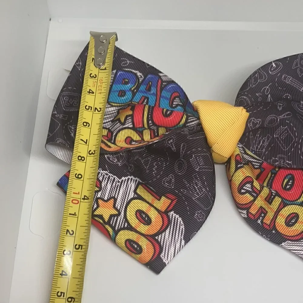 Back to school girls large hair bow